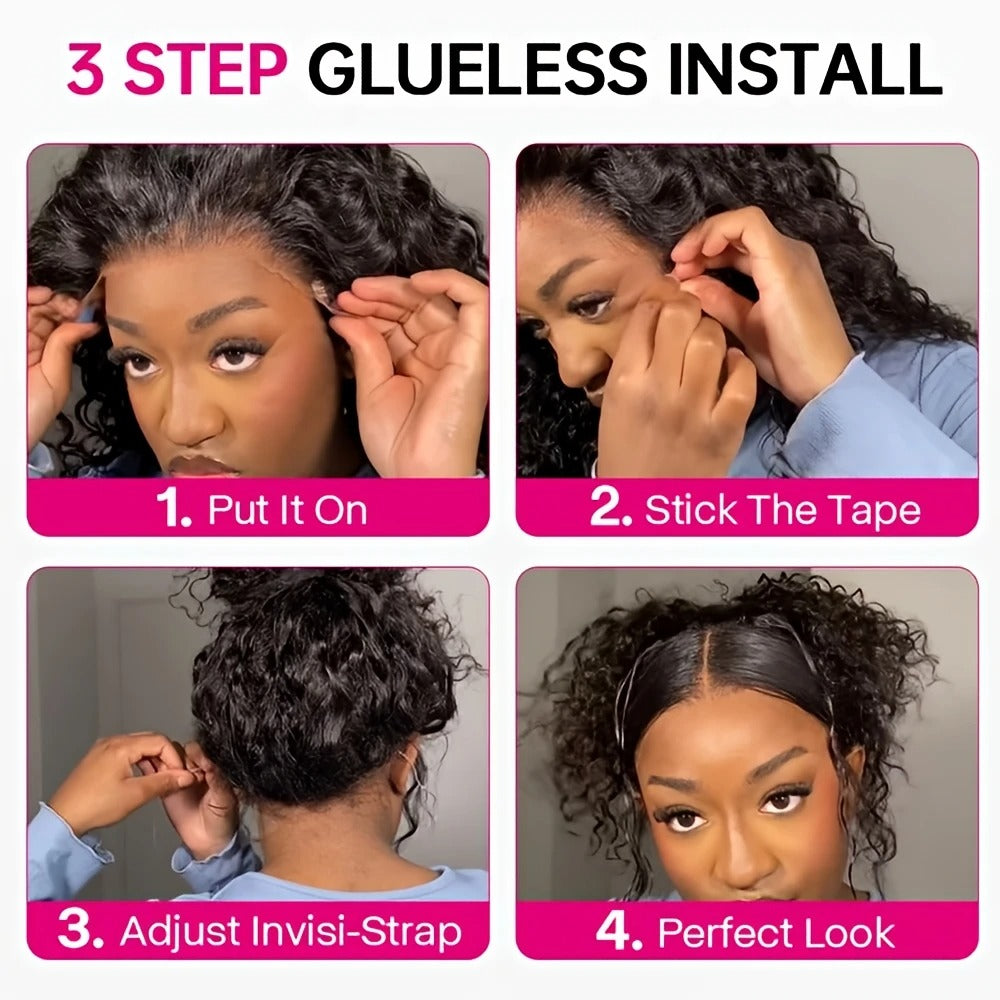 Peruca de Renda Frontal Completa 360 HD Invisível Cacheada – Para fazer puchinho