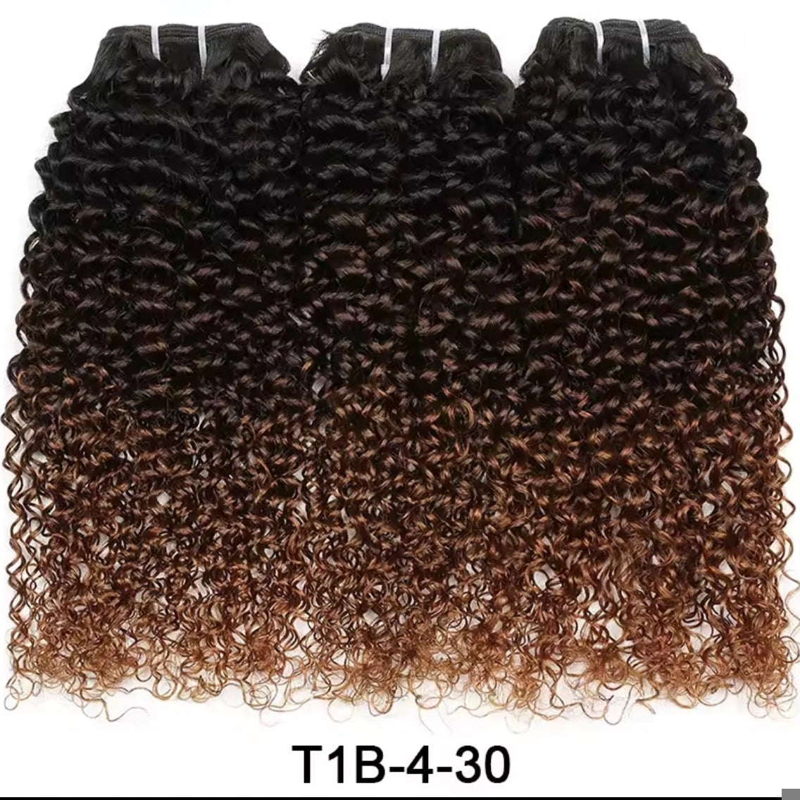 Extensões Kinky curly – Castanho Ombré