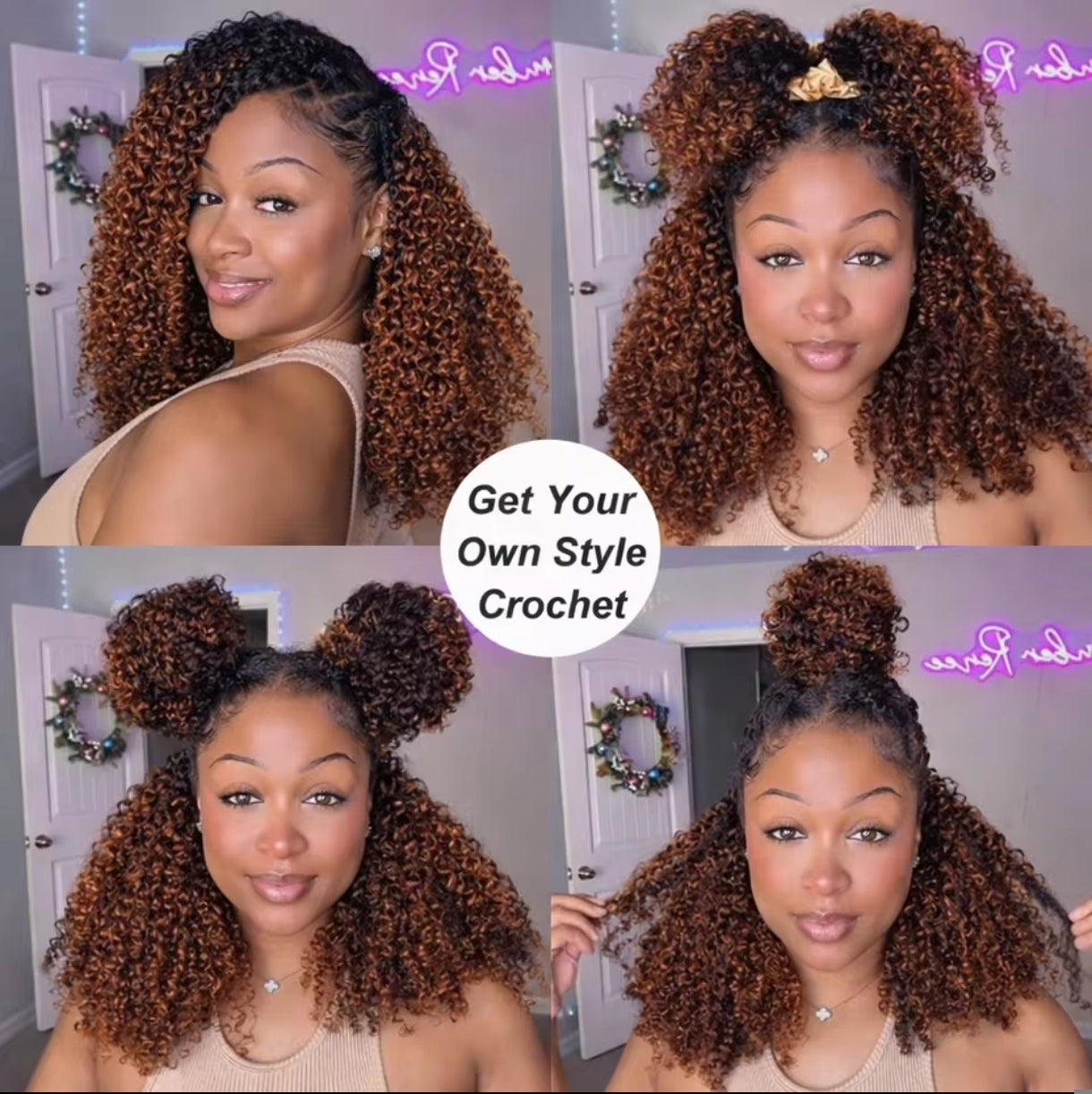 Crochet Kinky curly – Castanho Ombré