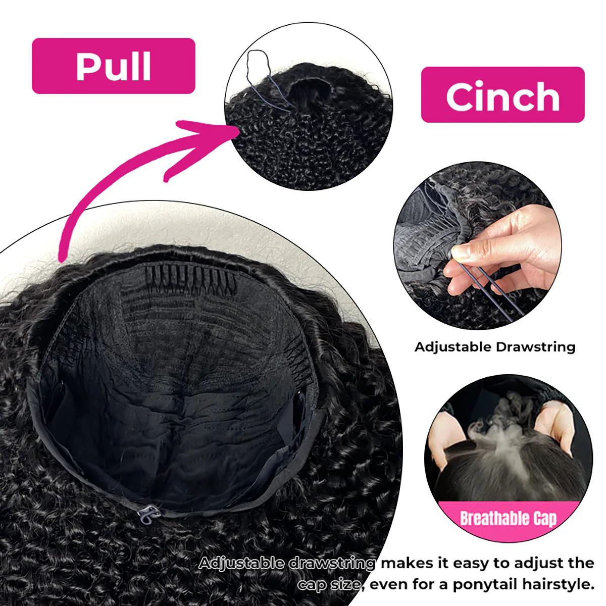 Half Wig Kinky Straight Ondulado – Preto Natural (#1B)