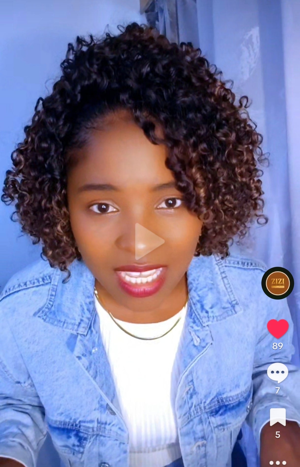 Meia Peruca 3 em 1 – Half Wig com Cordão, Clip-Ins Invisíveis Afro Curly – Cabelo Humano – ZIZI HAIR