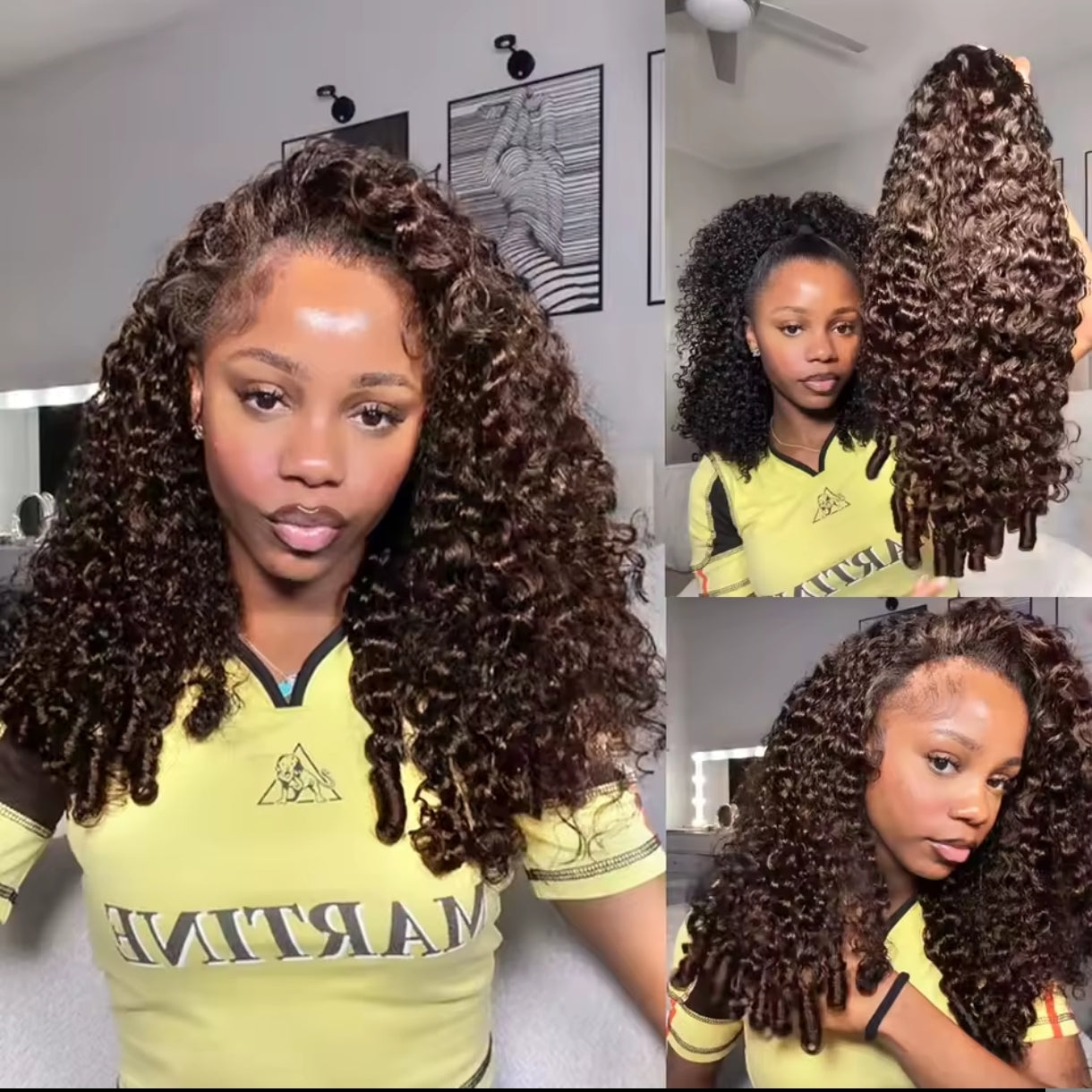 Half Wig Burmese Curly – Castanho Chocolate (#4)