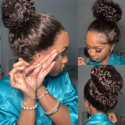 Peruca de Renda Frontal Invisível 360 HD – Luxo e Naturalidade em Castanho Chocolate