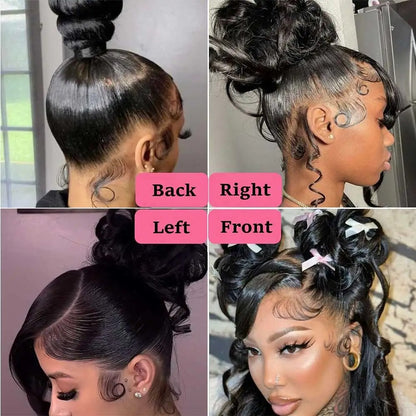 Peruca Completa 360 Invisível Sem Cola – Cabelo Humano com Ondas Corporais