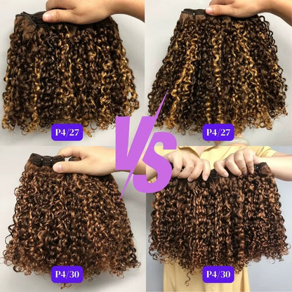 Extensões de Cabelo Humano Brasileiro Pixie tricolor