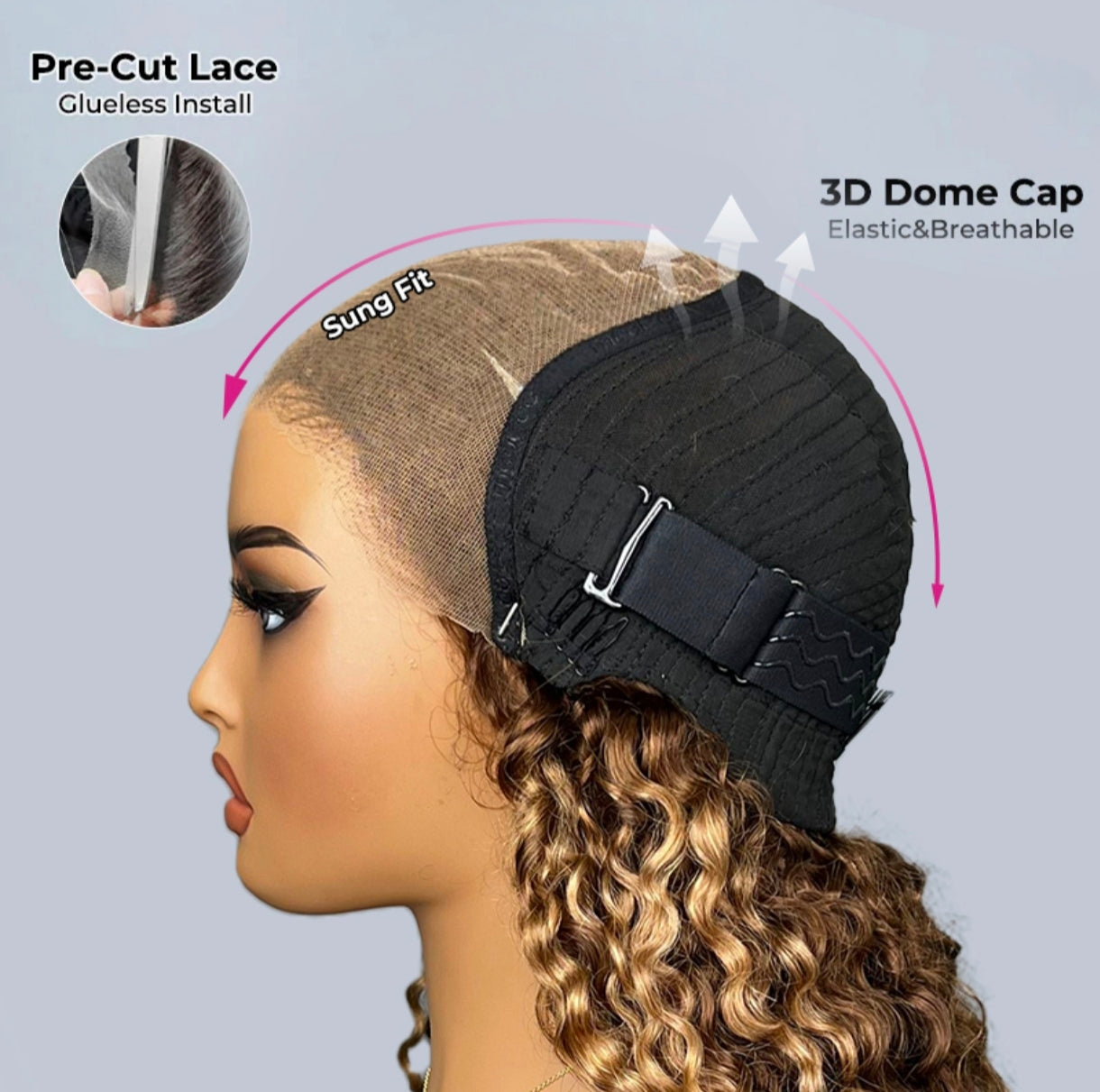 Peruca Cacheada Premium 100% Humana – Burmese Curly (#4/27 Highlight)