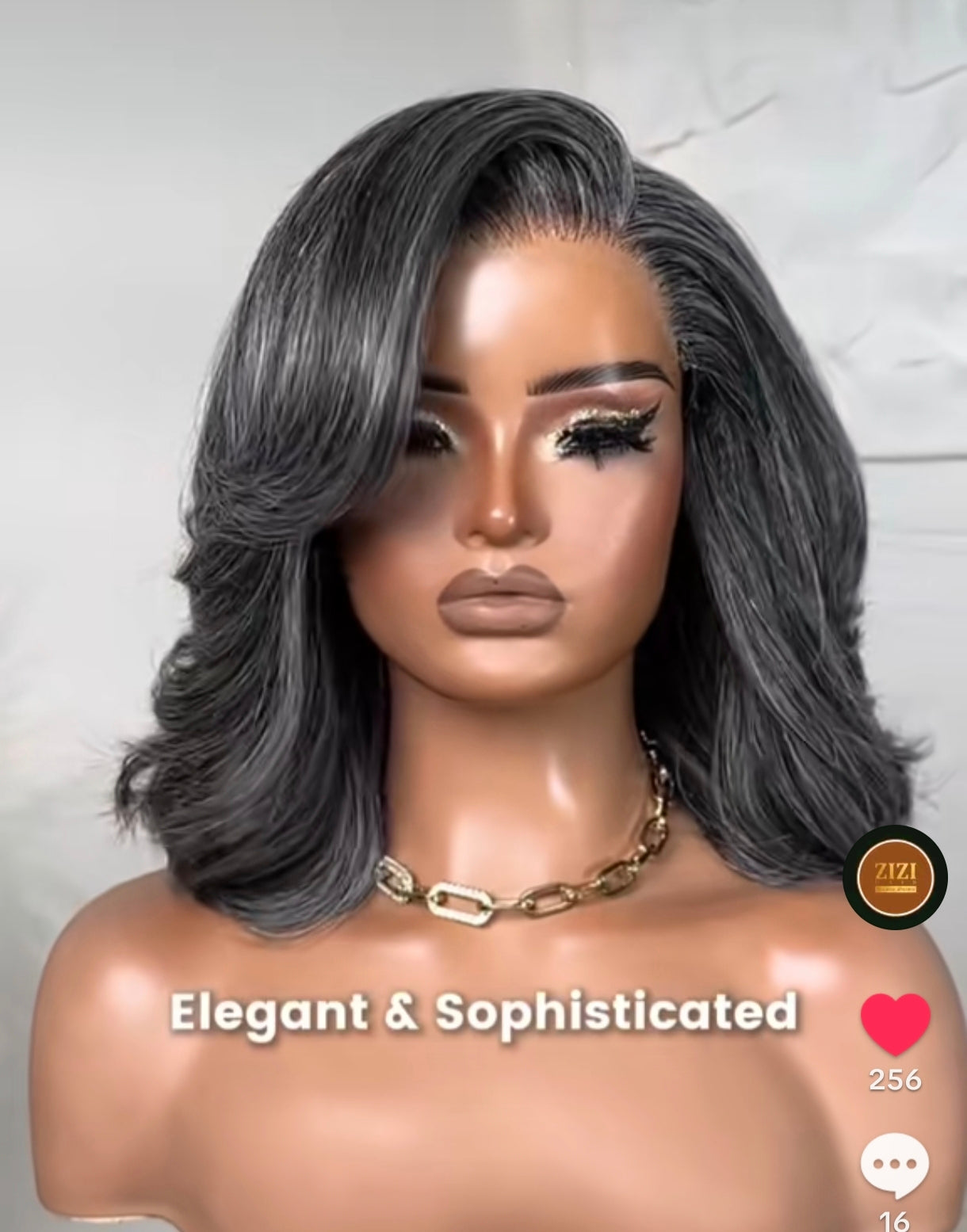 Peruca Yaki Liso Grisalho HD – Sem Cola, Pronta a Usar