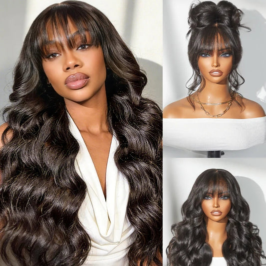 Peruca Wear Go Body Wave com franja – Preto Natural (#1B)