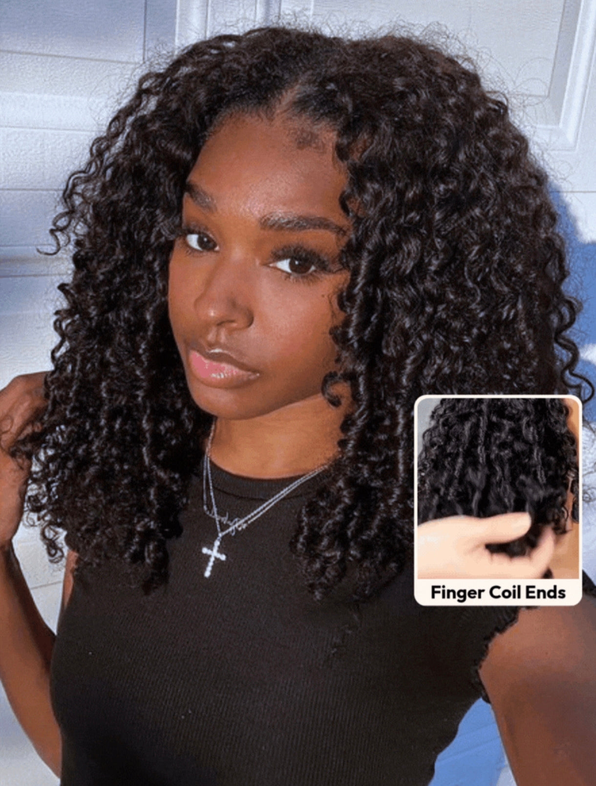 Peruca Cacheada Premium 100% Humana – Textura Burmese Curly (Cor #1B)