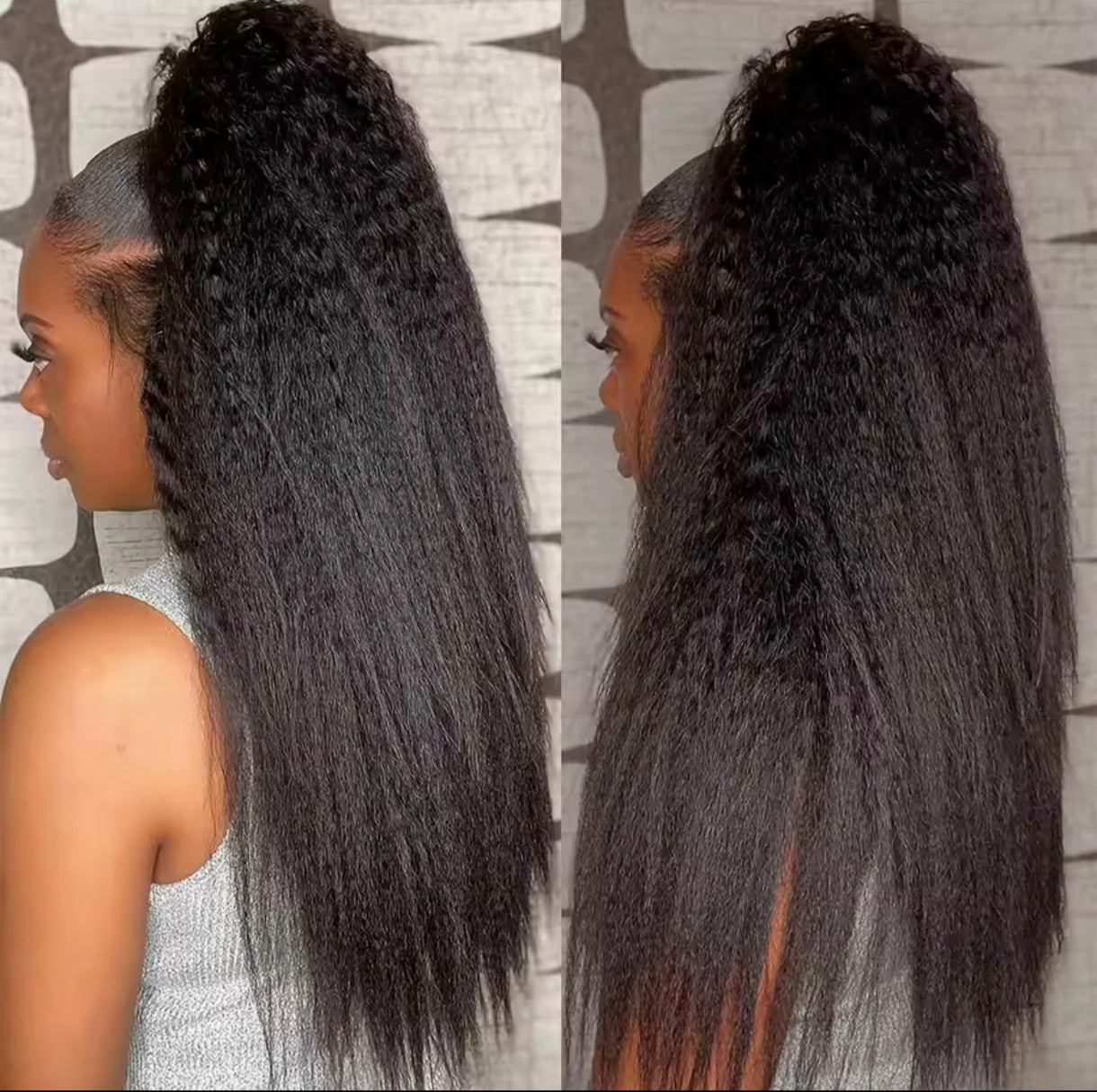 Peruca Kinky Straight  360 – 100% Humana | Sem Cola & Pronta Para Usar