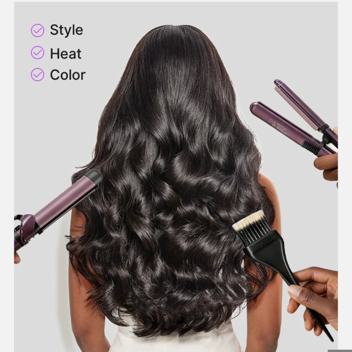 Peruca Wear Go Body Wave com franja – Preto Natural (#1B)