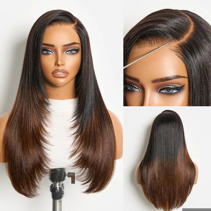 Peruca Wear Go Yaki Layer – Castanho Ombré