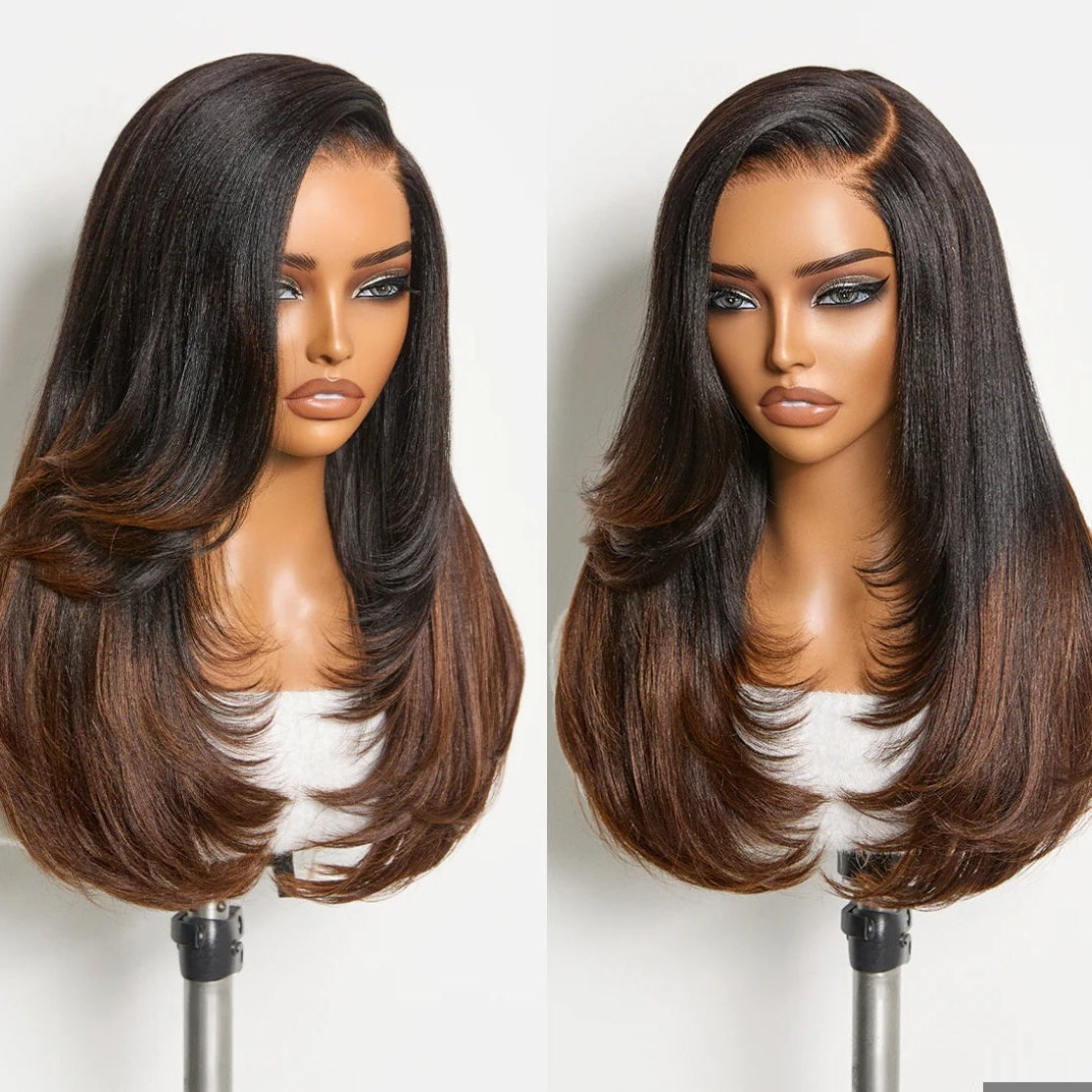 Peruca Wear Go Yaki Layer – Castanho Ombré