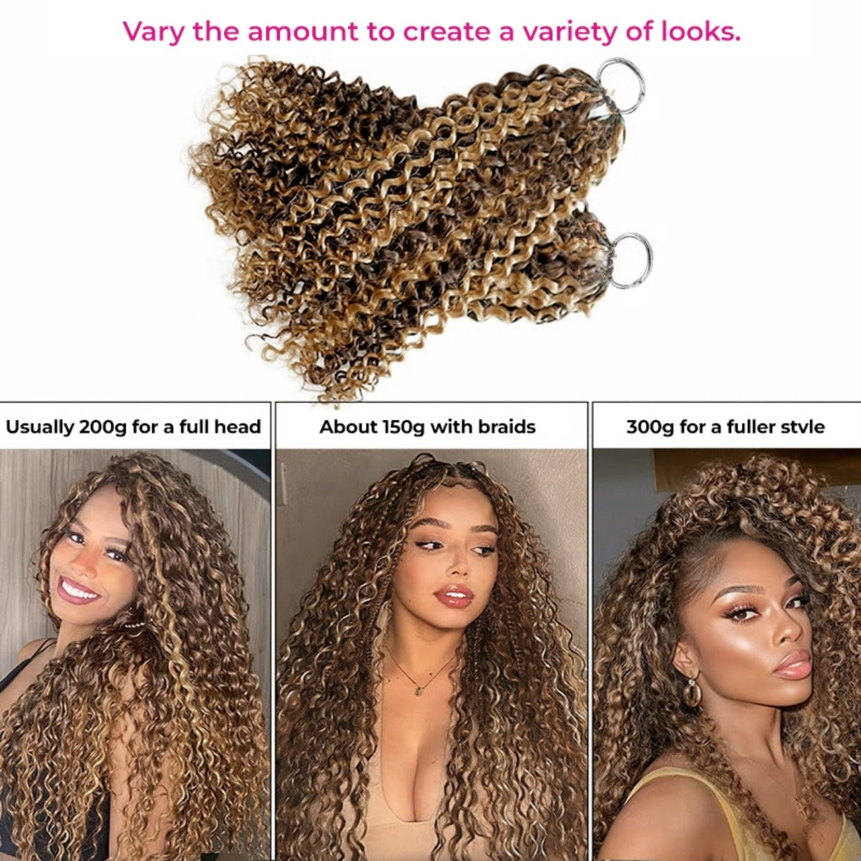 Crochet Kinky Curly – Piano (Tricolor)