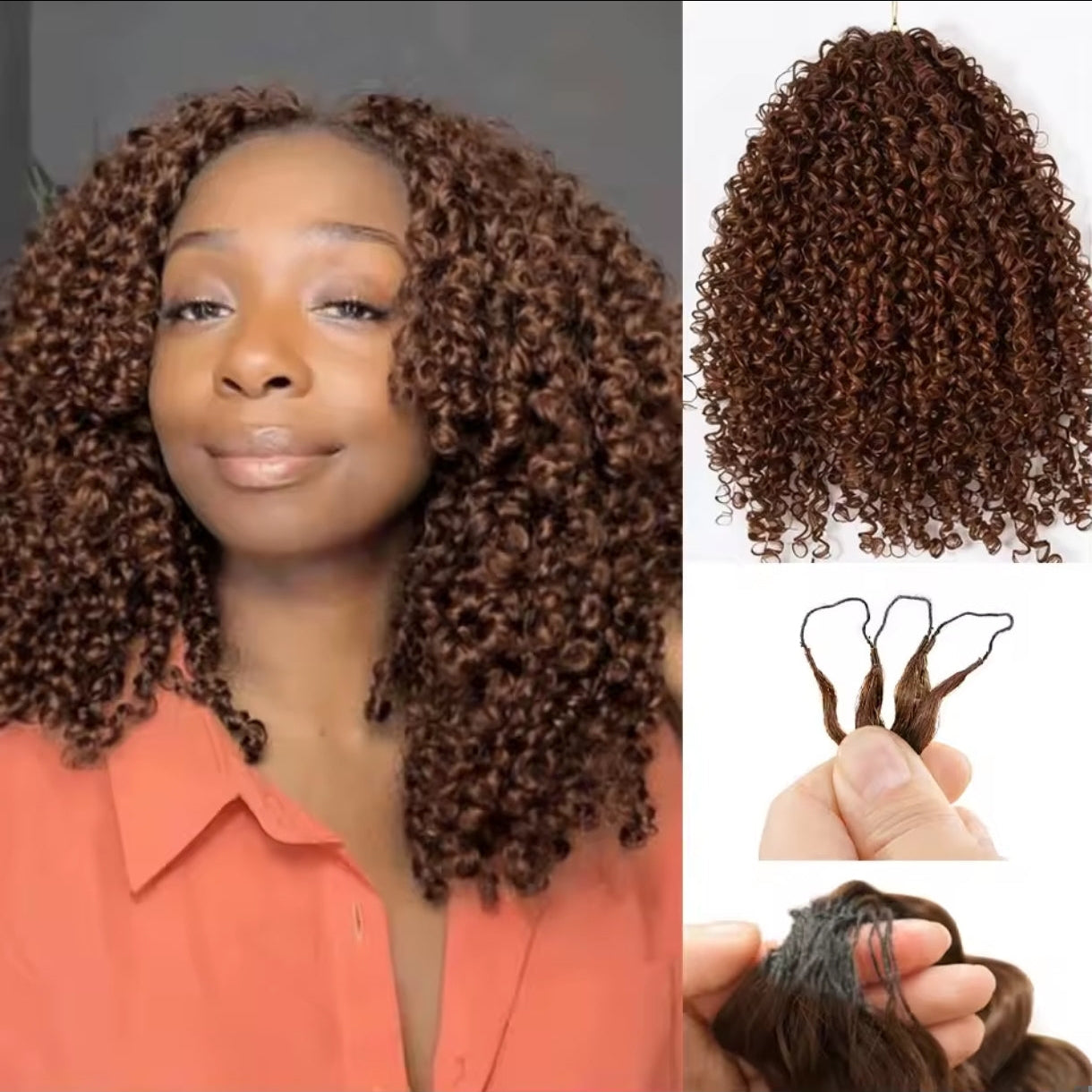 Crochet Kinky Curly – Castanho Chocolate (#4)