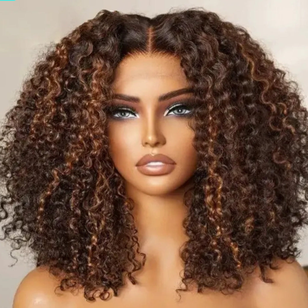 Peruca 360 Kinky Curly – Madeixa (#1B/#4)