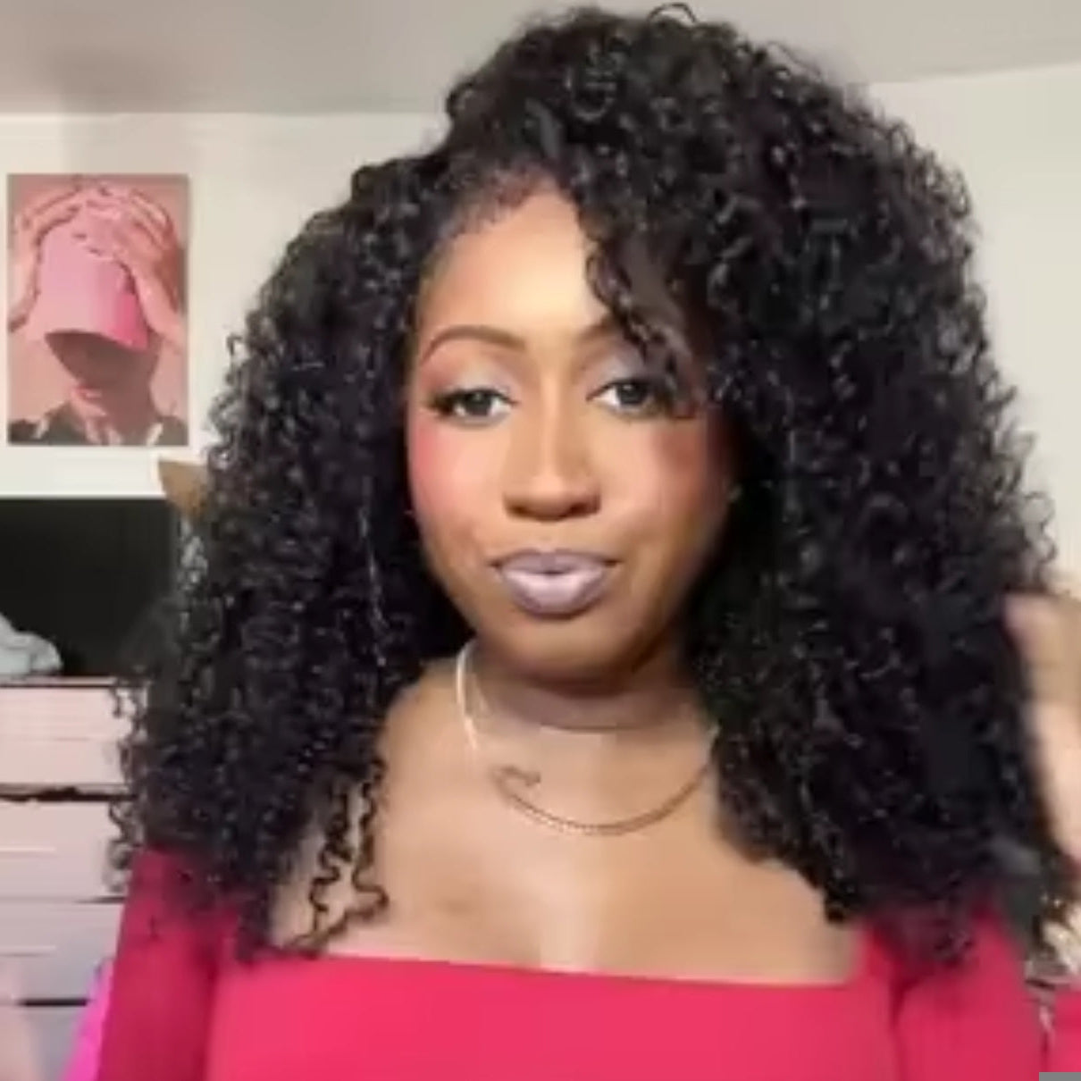 Peruca 360 Kinky Curly com Baby Hair 4B – Preto Natural (#1B)