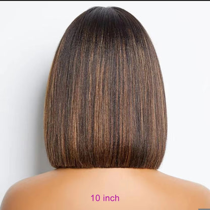 Peruca Bob com franja– Highlight Brown