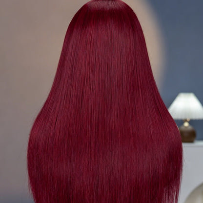 Peruca Wear Go Liso com Franja – Vermelho Borgonha (#99J)