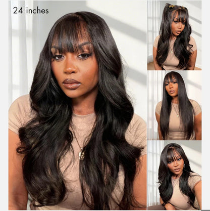 Peruca Wear Go Body Wave com franja – Preto Natural (#1B)