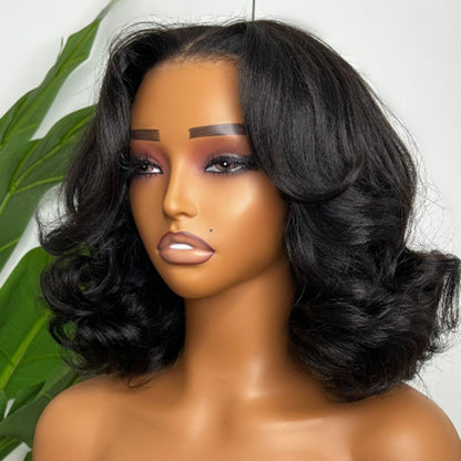 Peruca Bob Ondulada– Preto Natural (#1B)