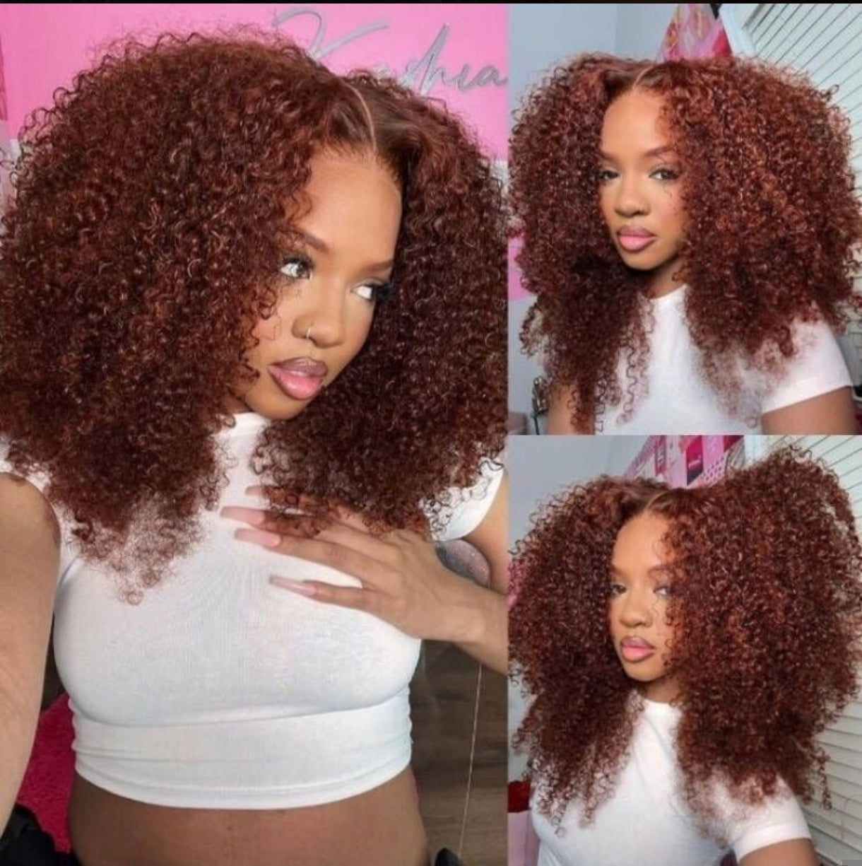 Peruca Wear Go Kinky Curly – Vermelho Acastanhado (#33)