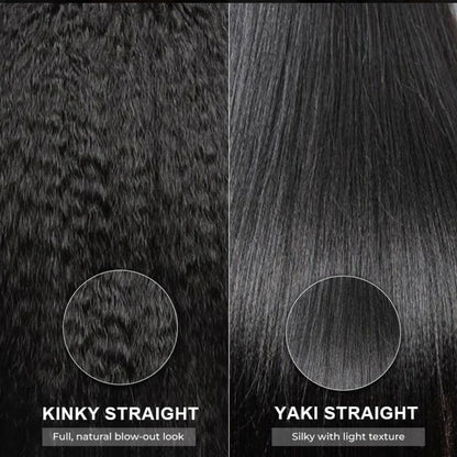 Half Wig Kinky Straight Ondulado – Preto Natural (#1B)