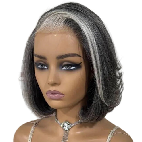 Peruca Bob Reta – Grisalha