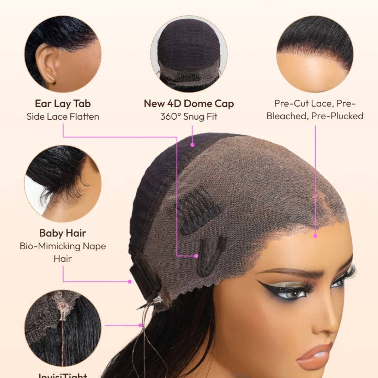 Peruca 360 Kinky Curly – Madeixa (#1B/#4)