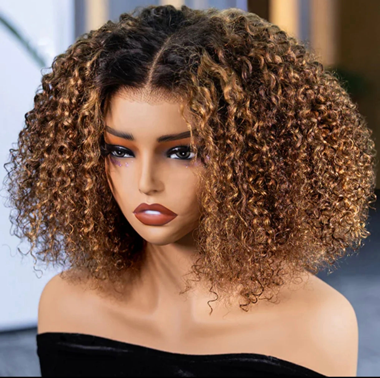 Half Wig Kinky Curly – Castanho Chocolate (#4)