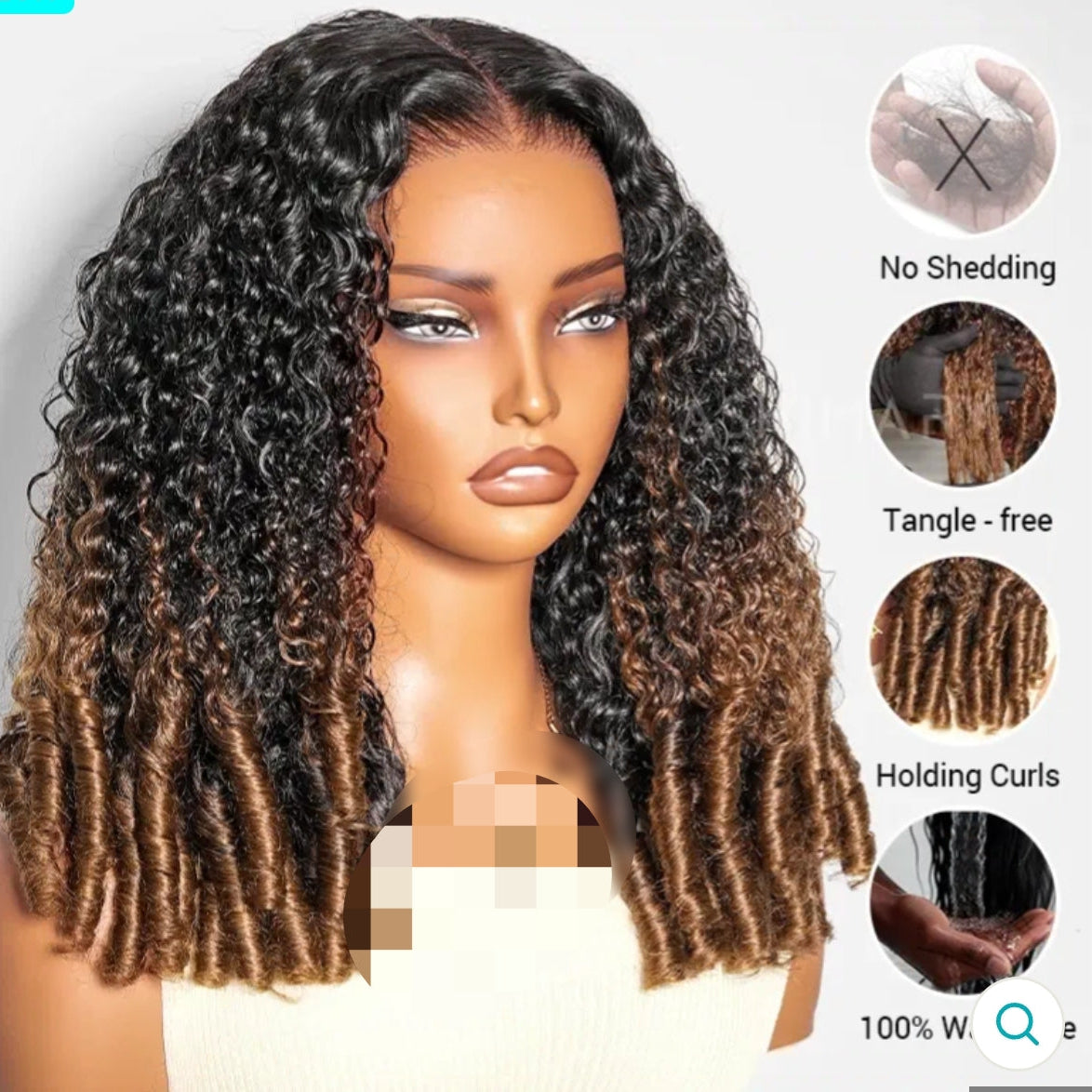 Peruca Wear Go Burmese Curly – Castanho Ombrê