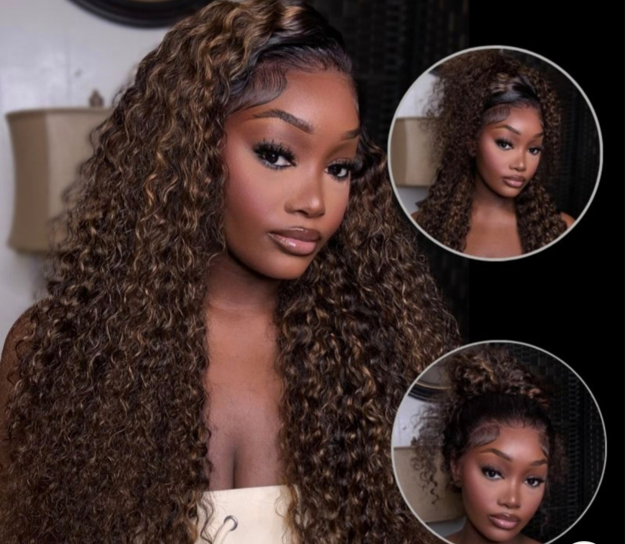 Peruca HD 360 Renda Invisível – (#1B/#4) | Sem Cola & Pronta a Usar