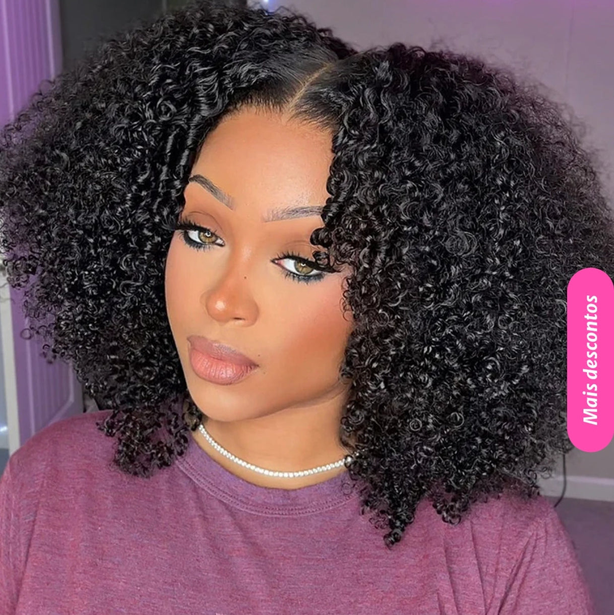 Peruca Wear Go Kinky Curly – Preto Natural (#1B)