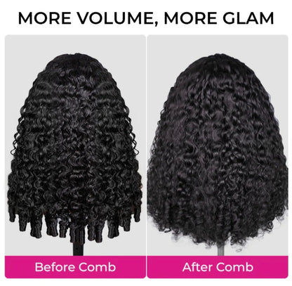 Peruca Cacheada Premium 100% Humana – Textura Burmese Curly (Cor #1B)