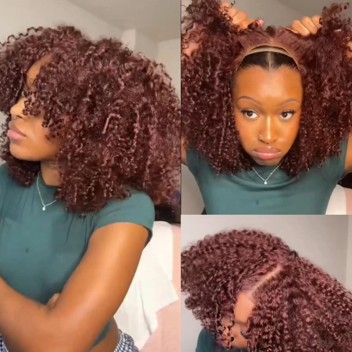 Peruca Wear Go Kinky Curly – Vermelho Acastanhado (#33)