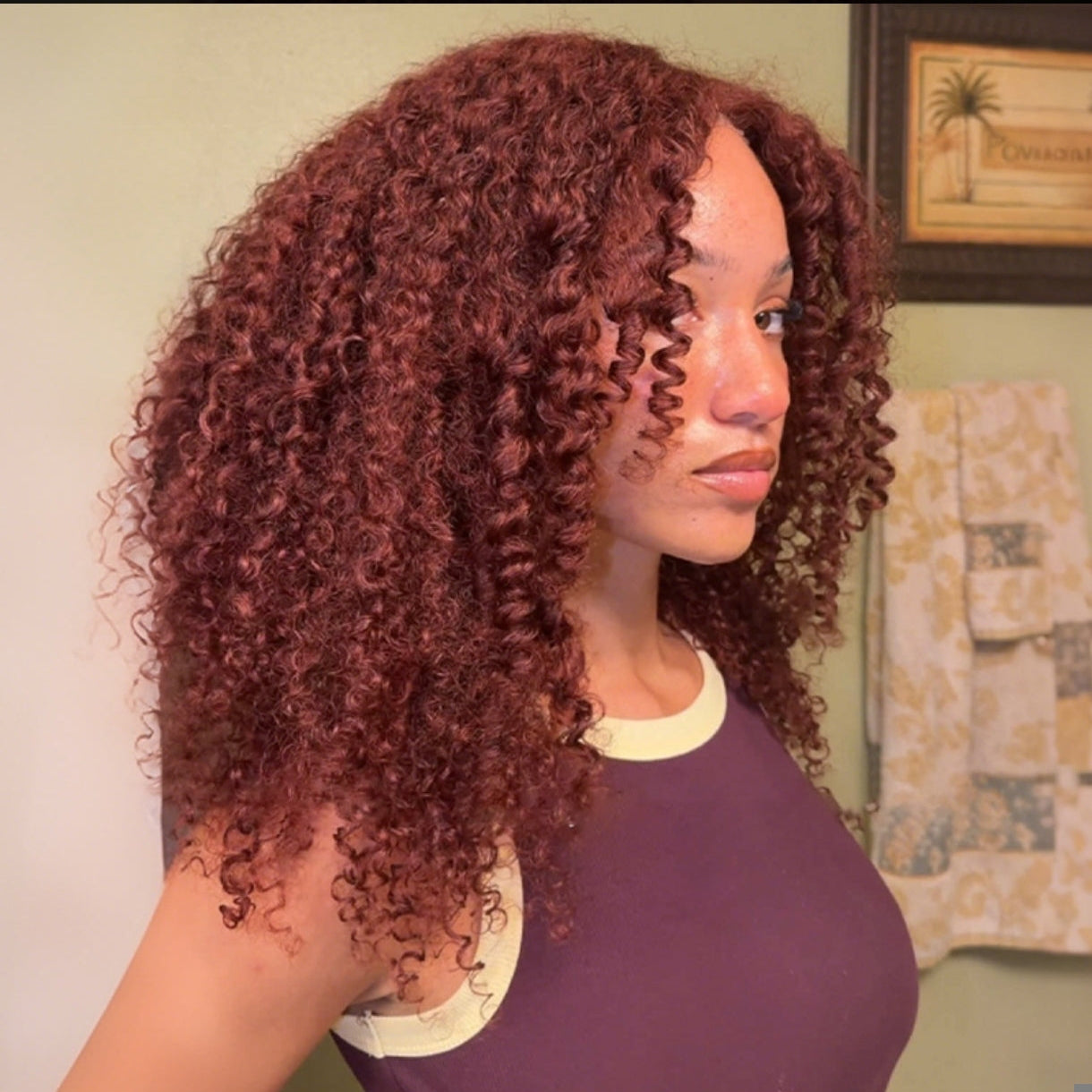 Peruca Wear Go Kinky Curly – Vermelho Acastanhado (#33)
