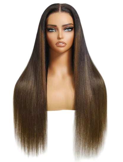 Peruca Lisa yaki – #1B & #4 Cabelo Humano, Sem Cola, Wear & Go, Pré-Cortada e  Pronta a Usar