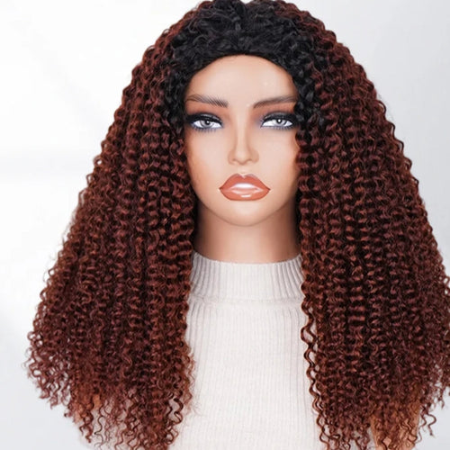 Half Wig Kinky Curly – Vermelho Acastanhado (#33)