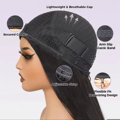 Half Wig Liso – Preto Natural (#1B)