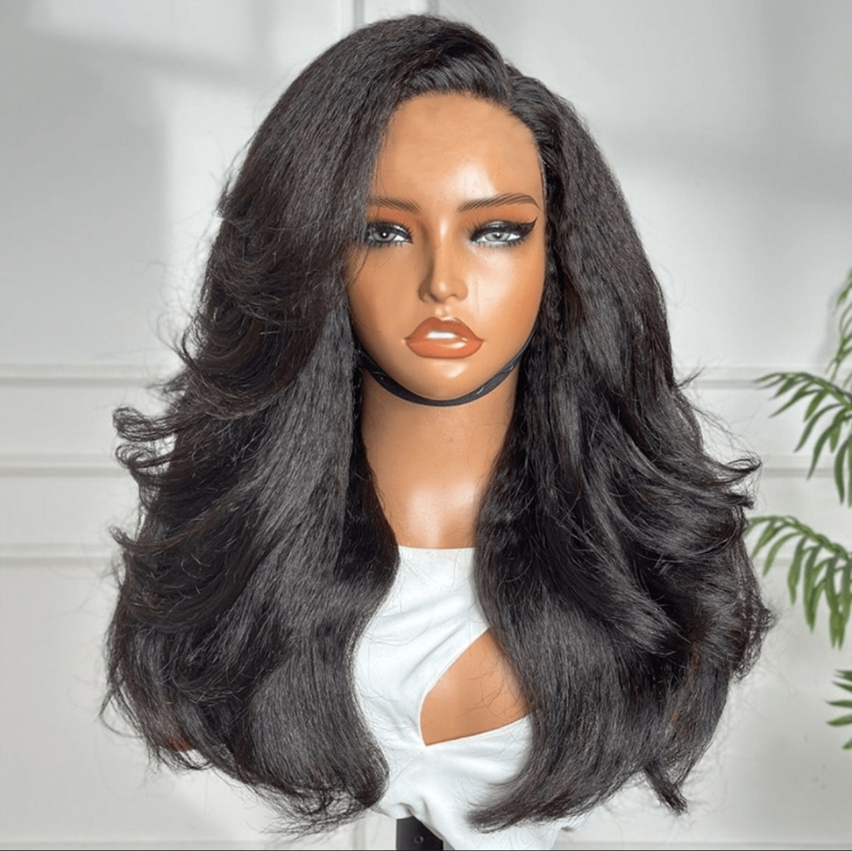 Peruca Parte V Kinky Straight Ondulado – Preto Natural (#1B)