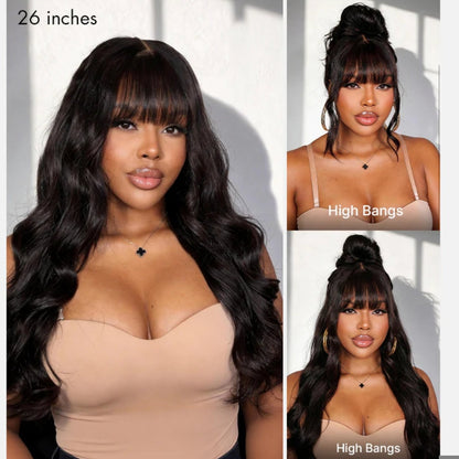 Peruca Wear Go Body Wave com franja – Preto Natural (#1B)