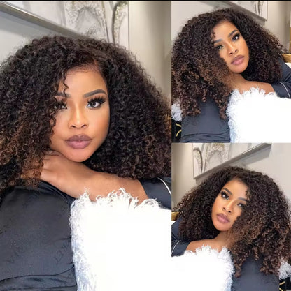Half Wig Kinky Curly – Castanho Ombrê