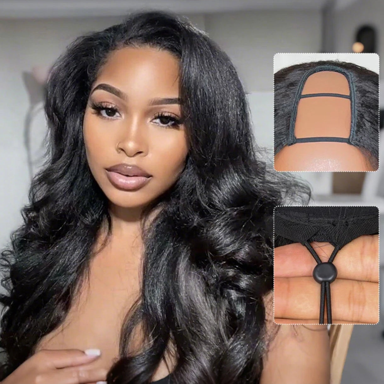 Peruca Parte V Kinky Straight Ondulado – Preto Natural (#1B)