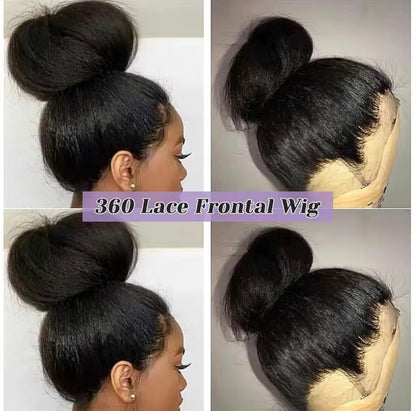 Peruca Kinky Straight  360 – 100% Humana | Sem Cola & Pronta Para Usar