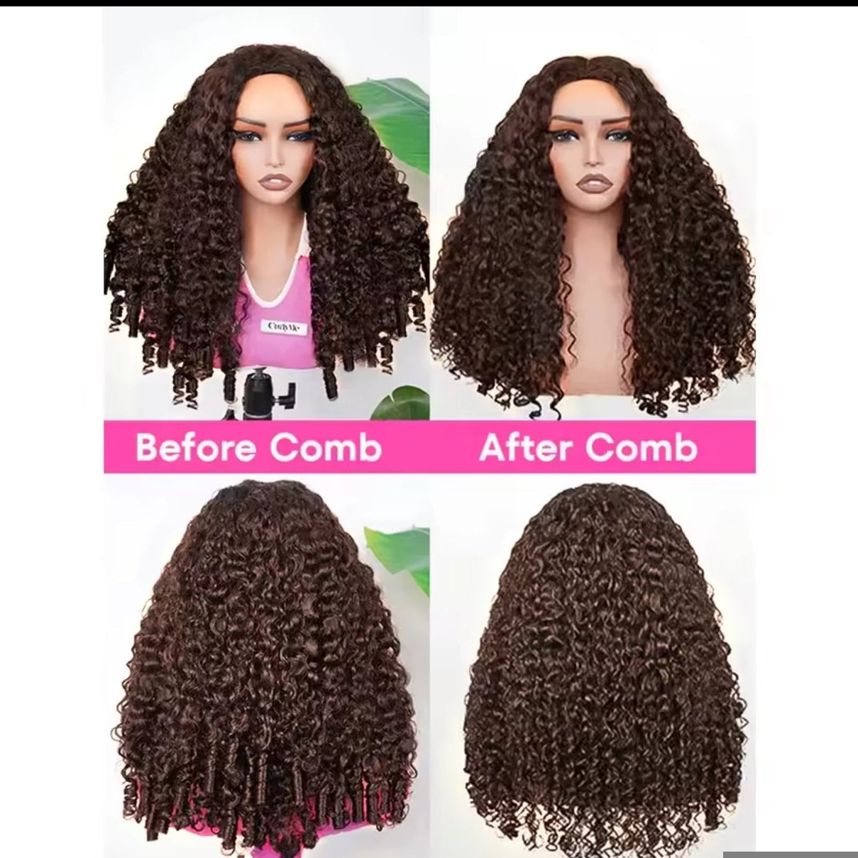Half Wig Burmese Curly – Castanho Chocolate (#4)