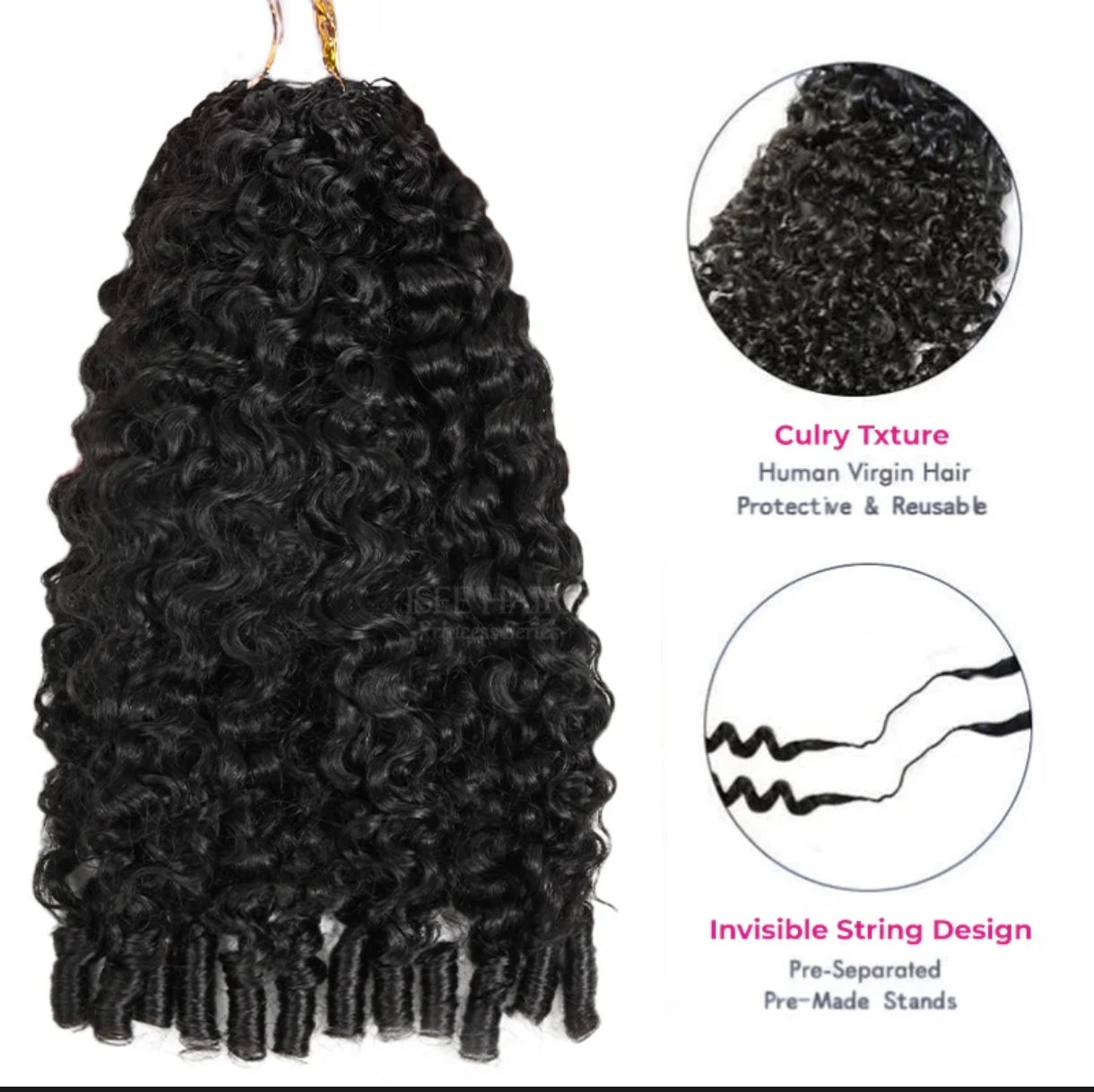 Crochet Burmese Curly – Preto Natural (#1B)