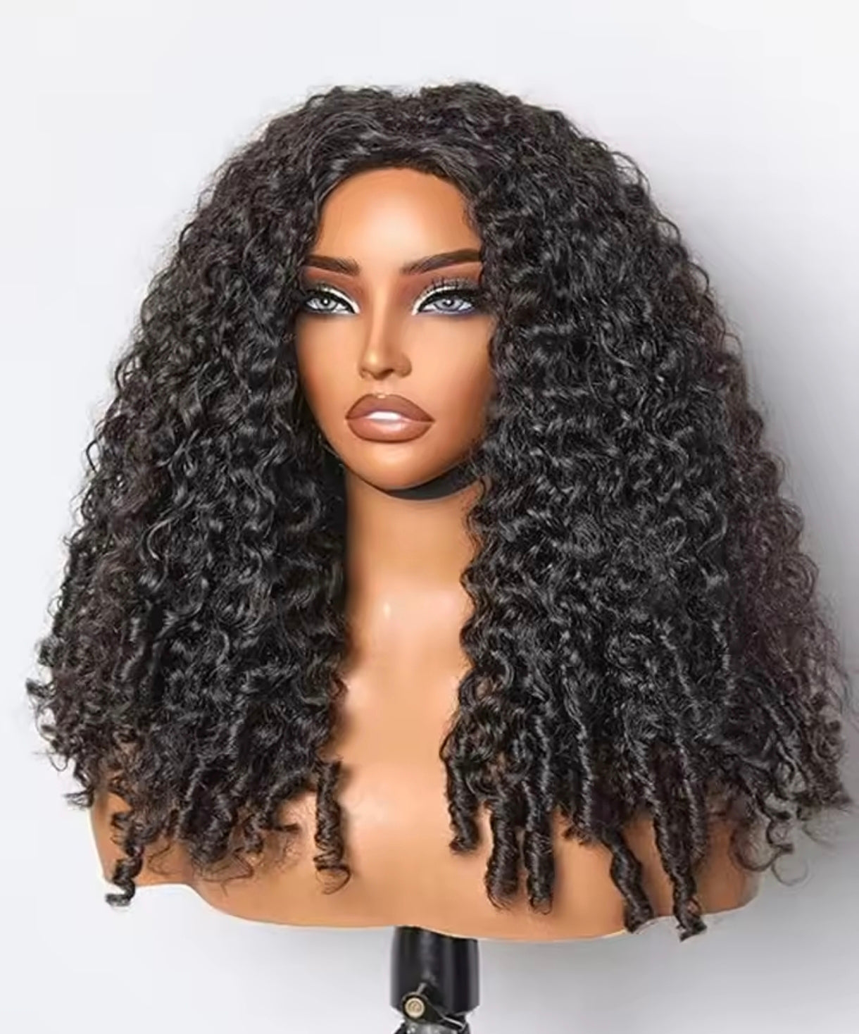 Peruca Cacheada Premium 100% Humana – Textura Burmese Curly (Cor #1B)