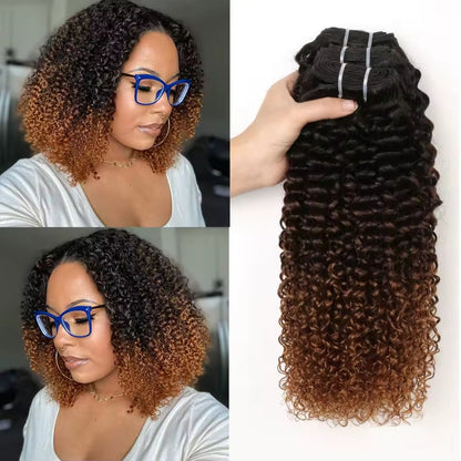 Extensões Kinky curly – Castanho Ombré