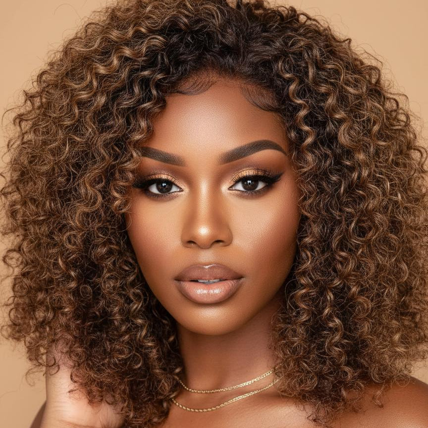 Half Wig Kinky Curly – Castanho Chocolate (#4)