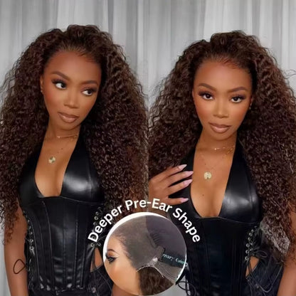 Peruca 360 Kinky Curly – Castanho Chocolate (#4)